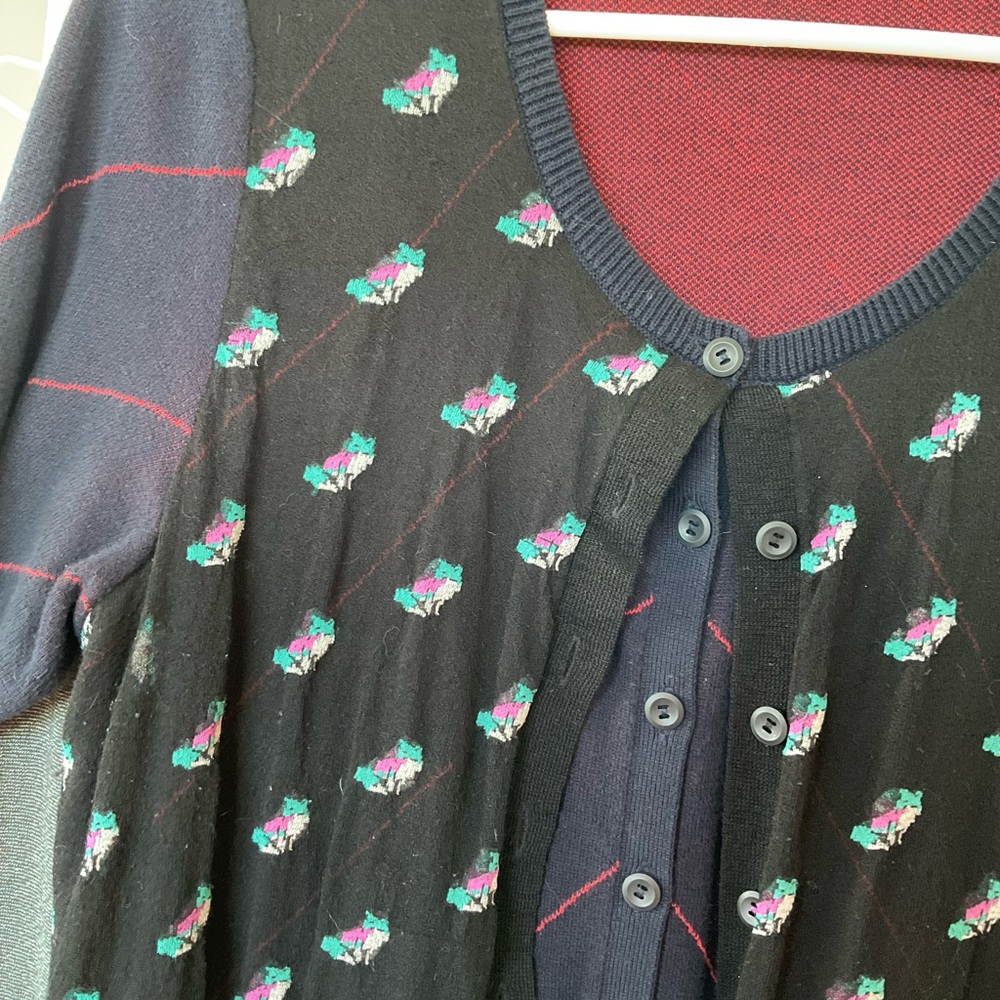 Moth Short sleeve cardigan with foxes